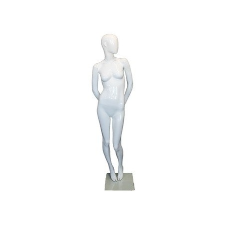 Glossy White Abstract Face Head Female Mannequin -SFW92E-GW