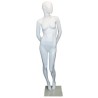 Glossy White Abstract Face Head Female Mannequin -SFW92E-GW