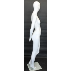 Glossy White Abstract Face Head Female Mannequin -SFW92E-GW