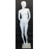 Glossy White Abstract Face Head Female Mannequin -SFW92E-GW