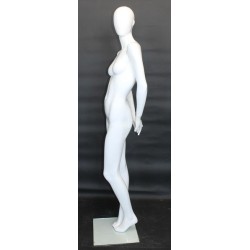 Glossy White Abstract Face Head Female Mannequin -SFW92E-GW