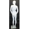 Glossy White Abstract Face Head Female Mannequin -SFW92E-GW