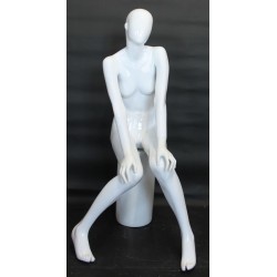 Glossy White Finish Fancy Sitting Female Mannequin -SFW90E-GW