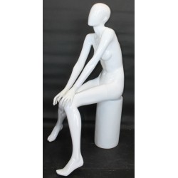 Glossy White Finish Fancy Sitting Female Mannequin -SFW90E-GW