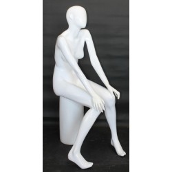 Glossy White Finish Fancy Sitting Female Mannequin -SFW90E-GW