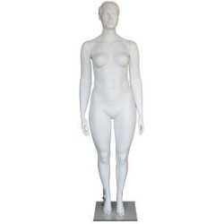 Featured Face Matte White Plus size Female Mannequin- PLUS-6 WT