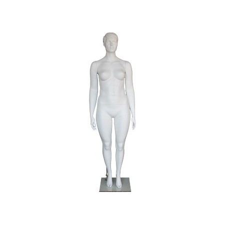 Featured Face Matte White Plus size Female Mannequin- PLUS-6 WT