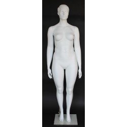 Featured Face Matte White Plus size Female Mannequin- PLUS-6 WT