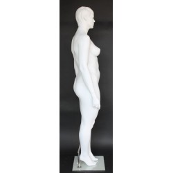 Featured Face Matte White Plus size Female Mannequin- PLUS-6 WT